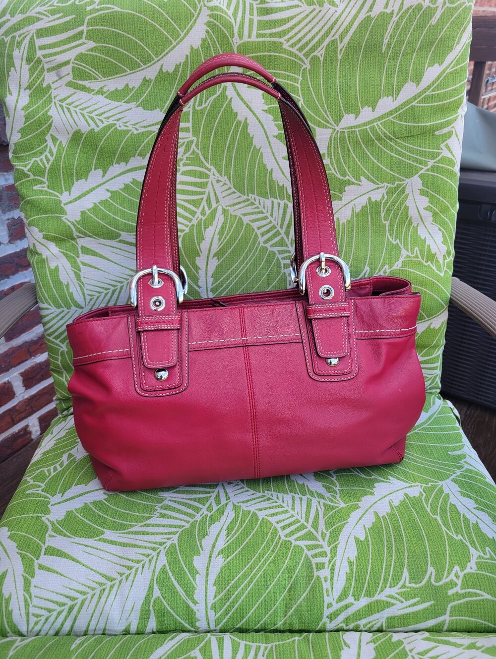 Vintage Coach Soho Pleated Leather Shoulder Bag - Picture 4 of 14